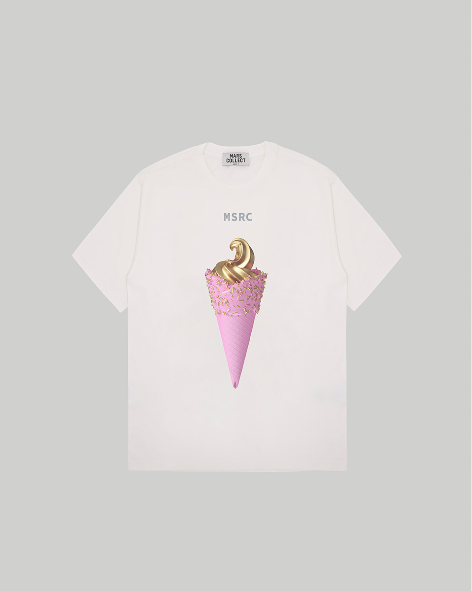 GOLD PINK CONE T-SHIRT WHITE